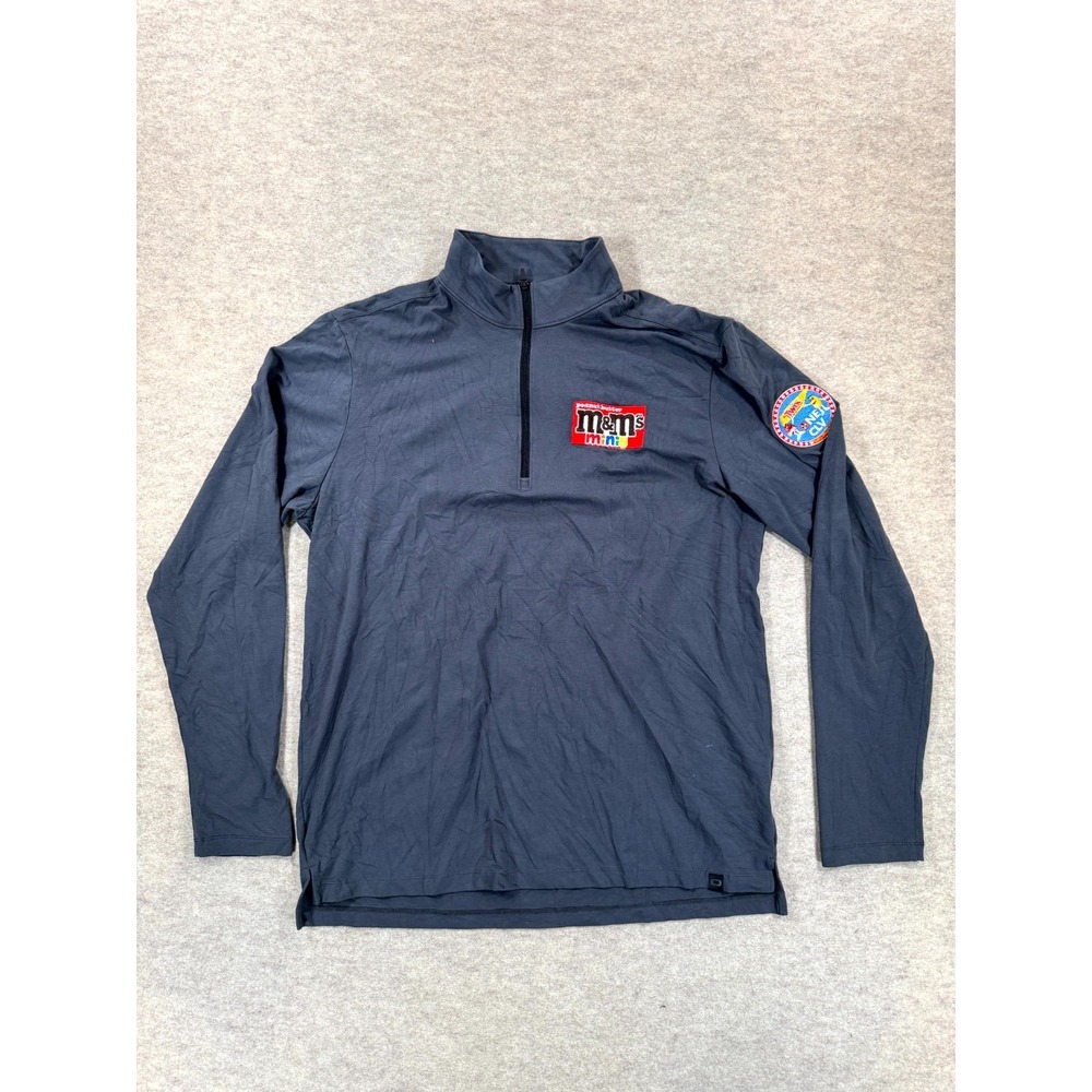 Ogio Shirt Mens XL Blue M&M's Peanut Butter Mini Logo Cotton Stretch Quarter Zip